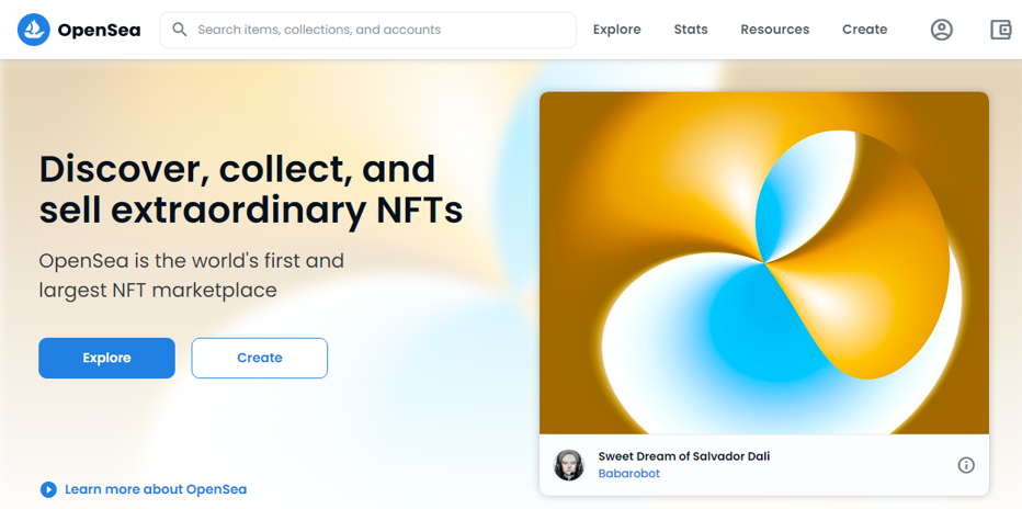 Opensea - Самый крупный NFT marketplace в мире с высоким оборотом