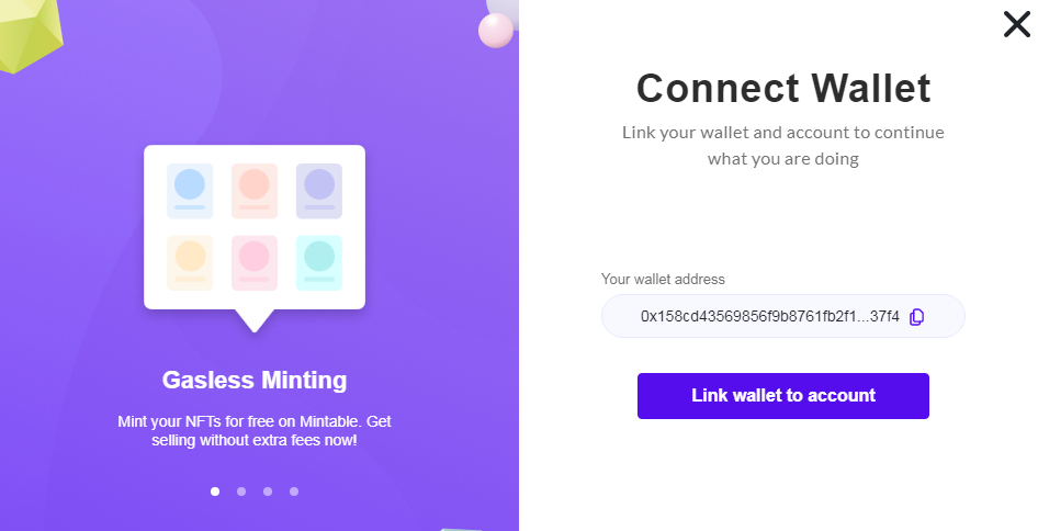 Mintable соединить с кошельком эфириум