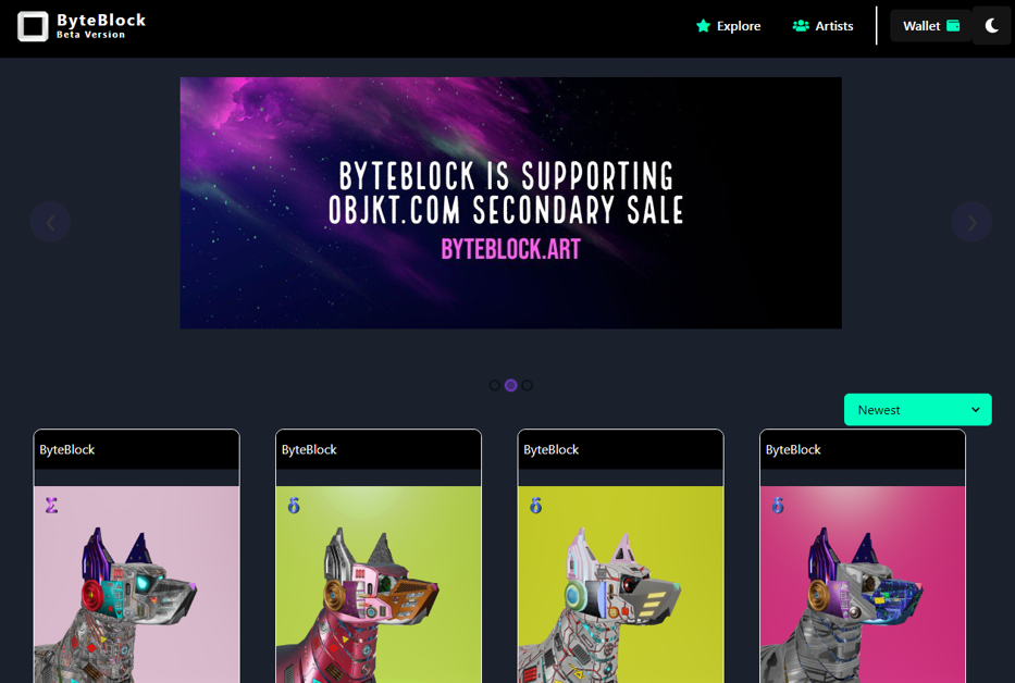 Byteblock маркетплейс nft