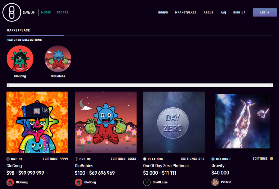 OneOf платформа нфт